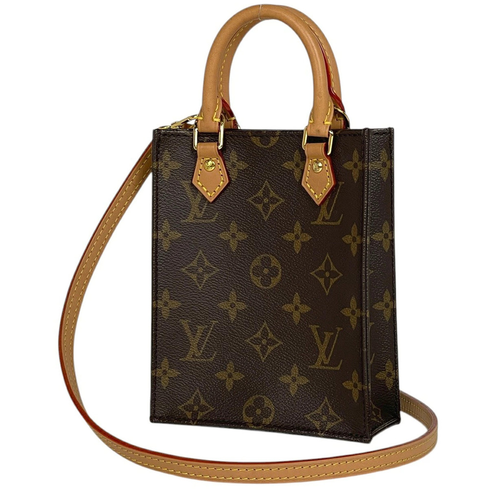 Louis Vuitton Sac Plat Handbag Monogram Brown